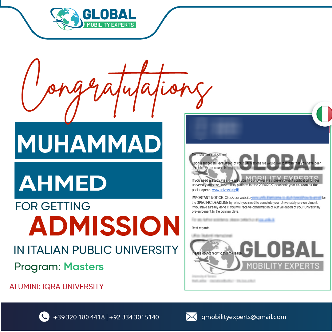 Admission AHMED BUTT